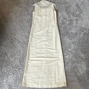 Tory Burch Julia Embellished Long Gown Maxi Dress - Ivory Off White Dress Size 4